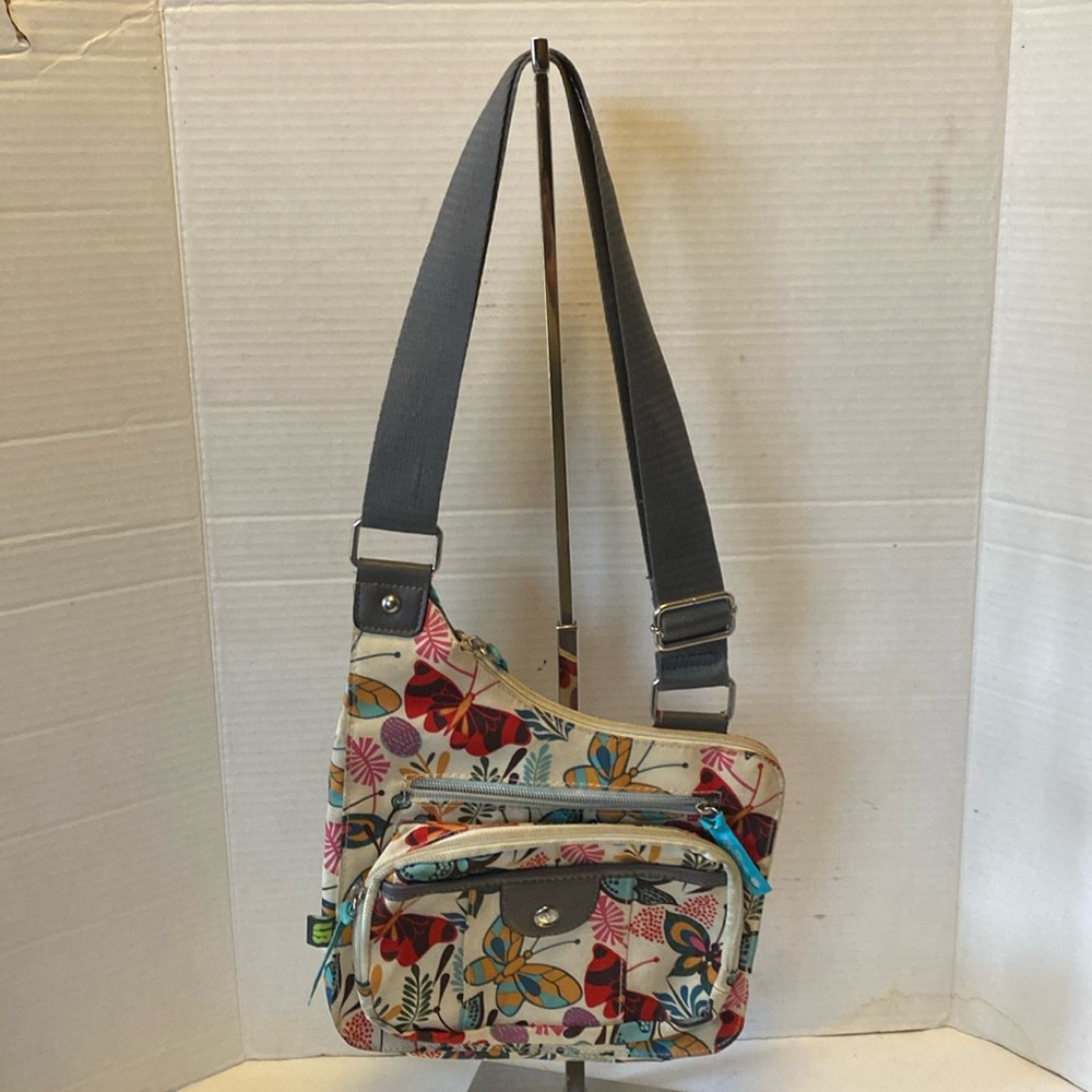 VGUC. Lily, Bloom, Crossbody bag. Butterfly pattern.